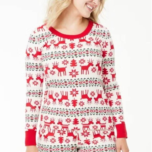 Hanna Andersson Women's Holiday Long John Pajamas - Picture 1 of 6